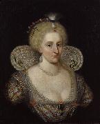 SOMER, Paulus van Portrait of Anne of Denmark oil